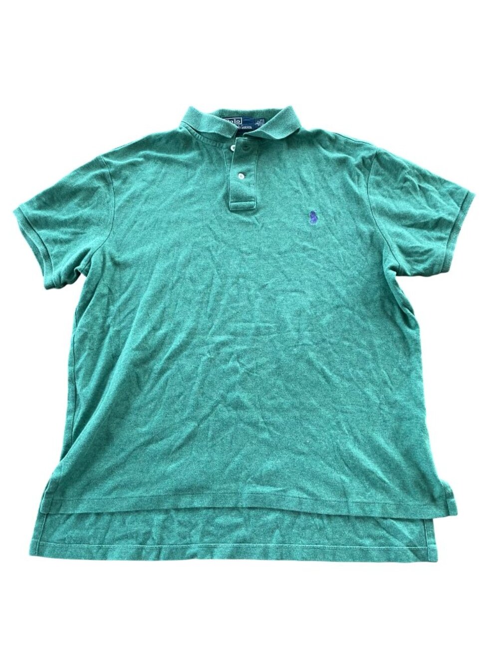 Polo Ralph Lauren Horseman Embroidered Cotton Polo Shirt Green Sz LG Preppy